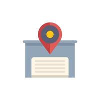 Location pin pointing storage unit building for rent vector