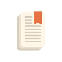 Stack of papers with bookmark is representing a document or contract vector