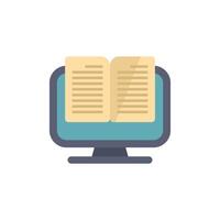 Open book displaying on desktop computer monitor screen vector