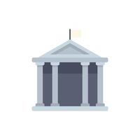 Government building with columns and flag flying high vector
