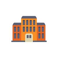 Large orange building facade with many windows vector