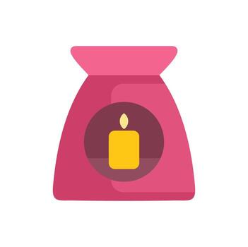 Pink aroma lamp diffusing essential oils with a burning candle inside vector