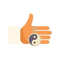 Hand holding yin yang symbol of balance and harmony vector