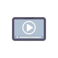 Video player interface displaying on a tablet screen vector