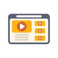 Video player interface showing streaming media content vector