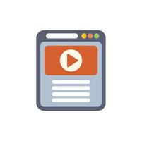 Webpage displaying video streaming platform interface vector