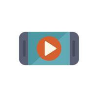 Smartphone playing video on screen with play button icon vector