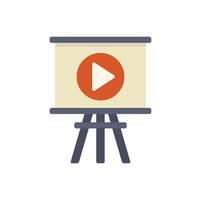 Video player interface on projection screen standing on tripod vector