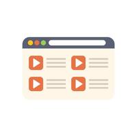 Video player website interface showing streaming content vector
