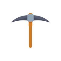 Pickaxe mining tool with wooden handle for extracting minerals vector