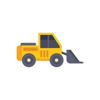 Small yellow bulldozer digging with front loader bucket vector