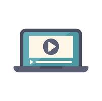 Modern laptop displaying video streaming website interface vector