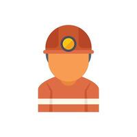 Coal miner wearing protective helmet and uniform icon vector