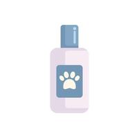 White plastic bottle showing paw print for pet shampoo vector