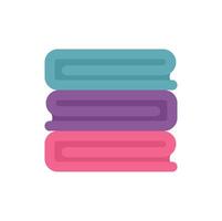 Stack of folded towels on white background vector