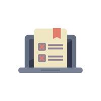Online survey with two wrong answers on laptop screen vector