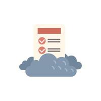 Cloud computing completing task on clipboard with checkmarks vector