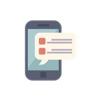 Smartphone showing chat bubble with new messages notification icon vector
