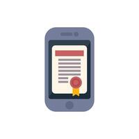 Smartphone showing electronic signature on digital document vector