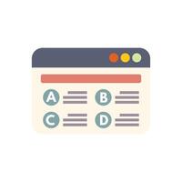 Online survey form showing multiple choice on computer screen vector