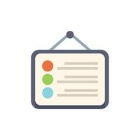 Hanging whiteboard showing business strategy for project management vector