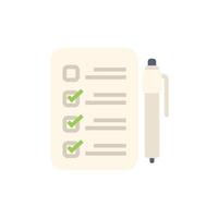 Checklist being completed with pen beside it vector