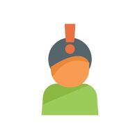 Person having new idea with exclamation mark showing excitement vector