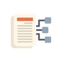 Document management system connecting data with lines and squares icon vector