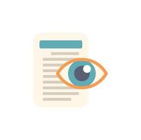Human eye watching document representing concept of supervision vector