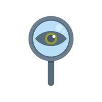 Magnifying glass zooming in on eye representing concept of vision vector