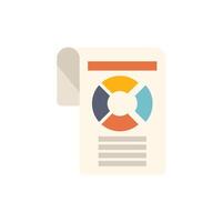 Document showing colorful pie chart and statistics data vector