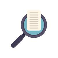 Magnifying glass examining document for fraud detection vector