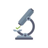 Microscope showing positive result icon illustration with check mark vector