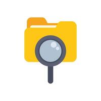 Magnifying glass inspecting folder with important documents vector