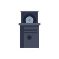 Desktop computer inserting cd icon illustration vector