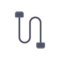 Black electrical extension cord with two plugs forming a wavy line vector