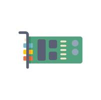 Sound card showing input and output jacks icon vector