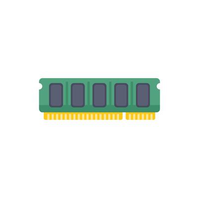Green ram memory card illustrating computer hardware