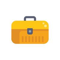 Yellow toolbox holding tools for repairing and fixing vector