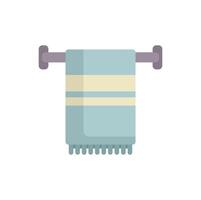 Clean towel hanging on metallic hanger icon flat style vector