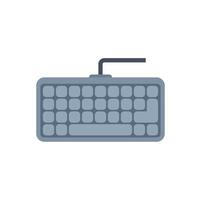 Gray computer keyboard with wire connecting to device vector
