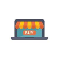Laptop showing online shop with buy button for e commerce concept vector