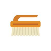 Cleaning brush with wooden handle for scrubbing vector