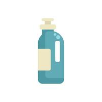 Plastic detergent bottle with blank label and measuring cup cap vector