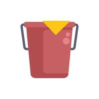 Cleaning bucket with sponge for housework and chores vector