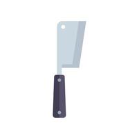 Large sharp meat cleaver knife cutting food icon vector