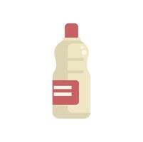 Plastic bottle containing cleaning product with red cap and label vector