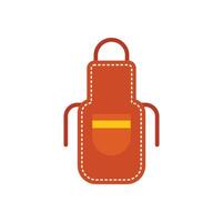 Brown kitchen apron with pocket for cooking and baking vector
