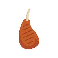 Grilled lamb chop isometric food icon representing meat dishes vector