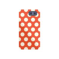 Red polka dot phone case protecting mobile device vector